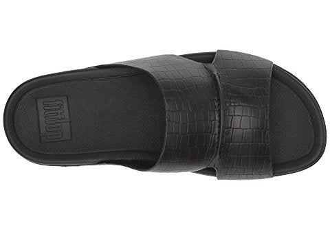 FitFlop Bando Leather Croc Slide