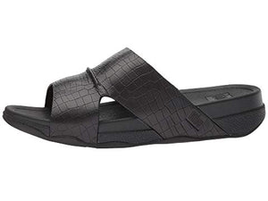 FitFlop Bando Leather Croc Slide