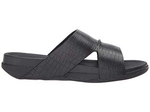 FitFlop Bando Leather Croc Slide
