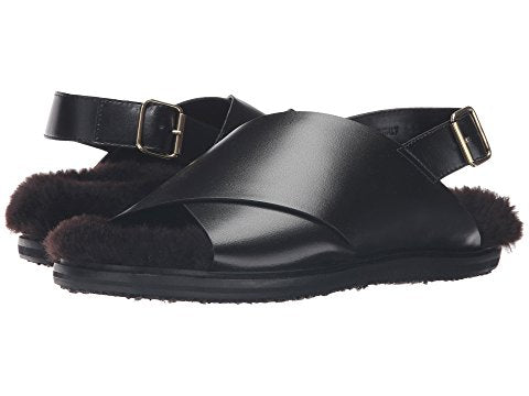 MARNI Calf Leather/Shearling Sandal