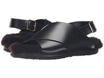 MARNI Calf Leather/Shearling Sandal