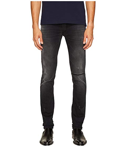 Versace Jeans Distressed Grey Slim Fit Jeans in Black
