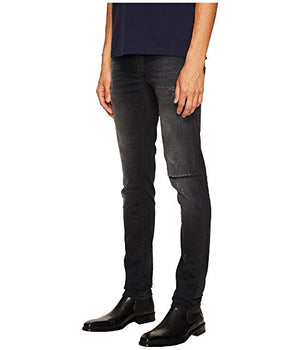 Versace Jeans Distressed Grey Slim Fit Jeans in Black