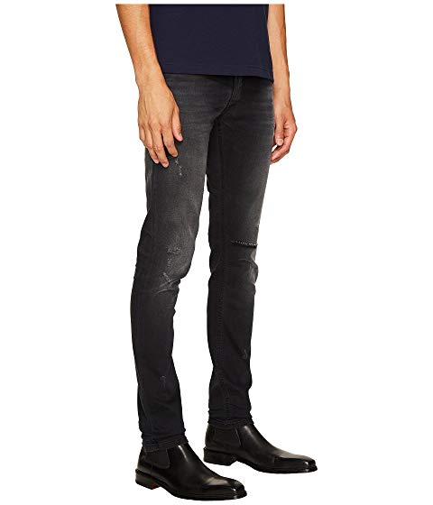 Versace Jeans Distressed Grey Slim Fit Jeans in Black